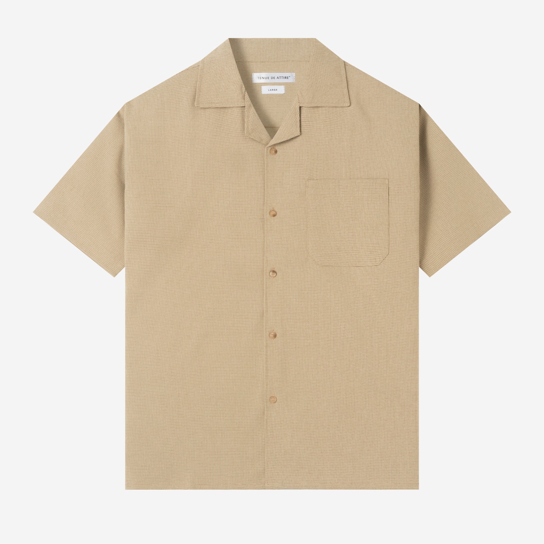 Day to Day Camp Collar Plaid Short Sleeve Shirt - Khaki Brown