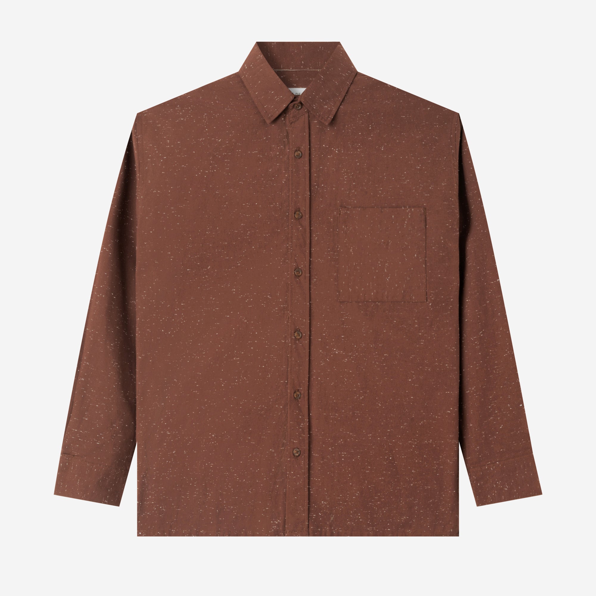 Day to Day Speckle Long Sleeve Shirt - Brown