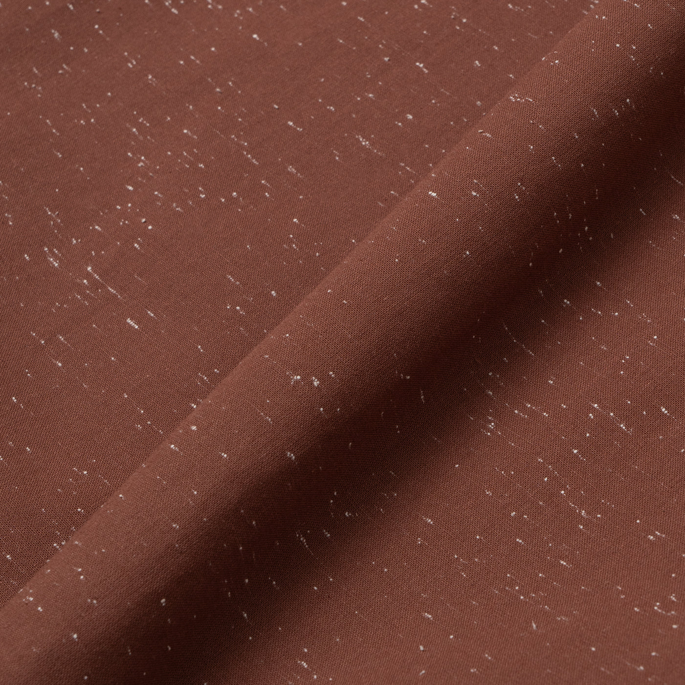 FACTORY SALE - Le Ramdane Band Collar Speckle Long Sleeve Shirt - Brown