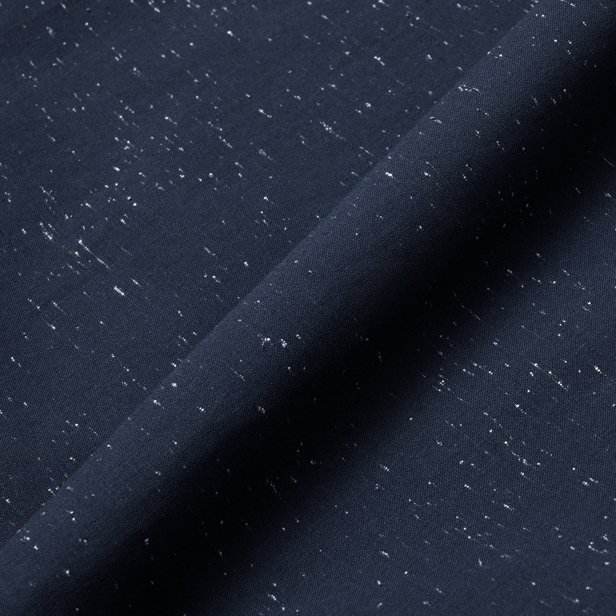 Day to Day Camp Collar Speckle Short Sleeve Shirt - Navy