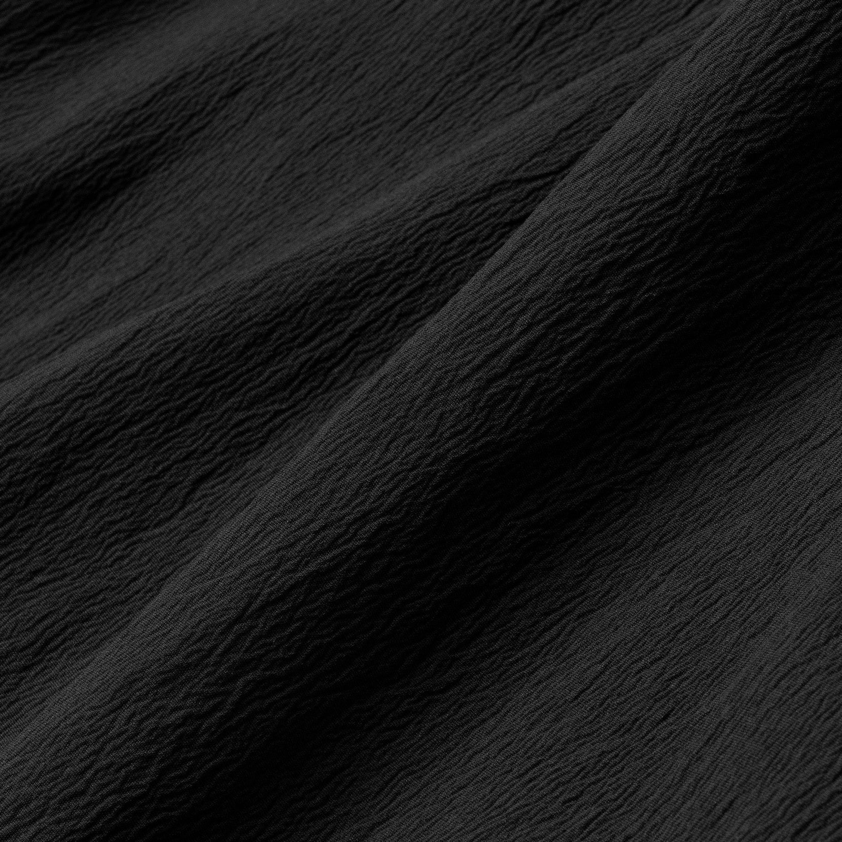 Le Ramdane Band Collar Hidden Button Long Sleeve Shirt - Black