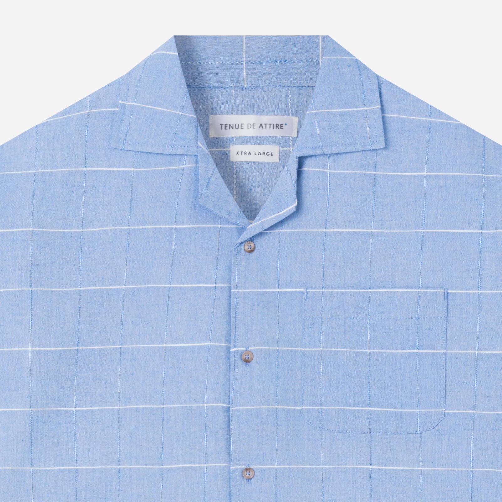 Day to Day Camp Collar Plaid Short Sleeve Shirt - Blue White