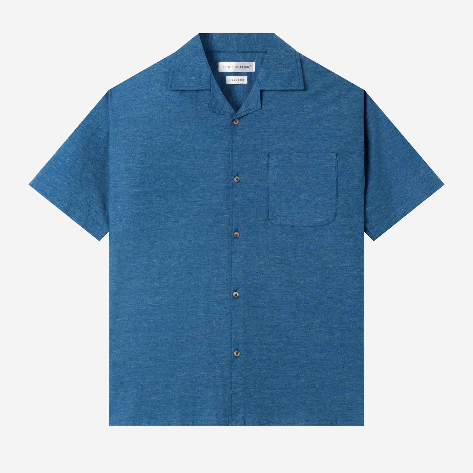 FACTORY SALE - Day to Day Camp Collar Short Sleeve Shirt - Blue