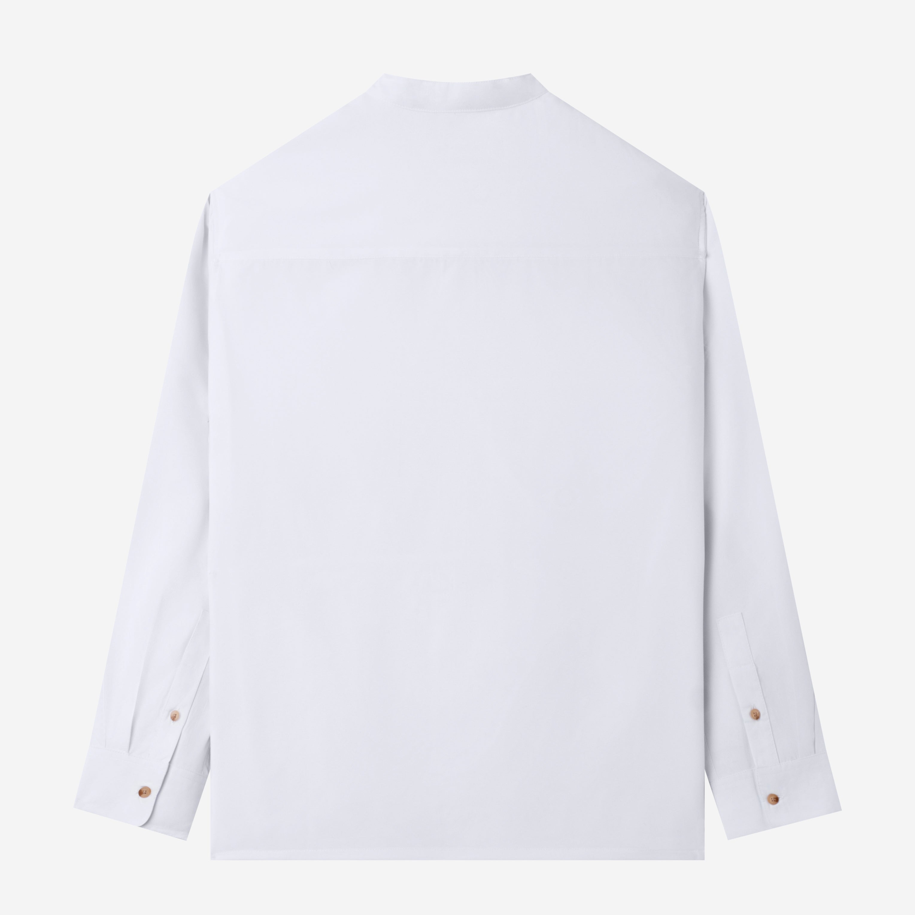 Everyday Band Collar Long Sleeve Shirt - White