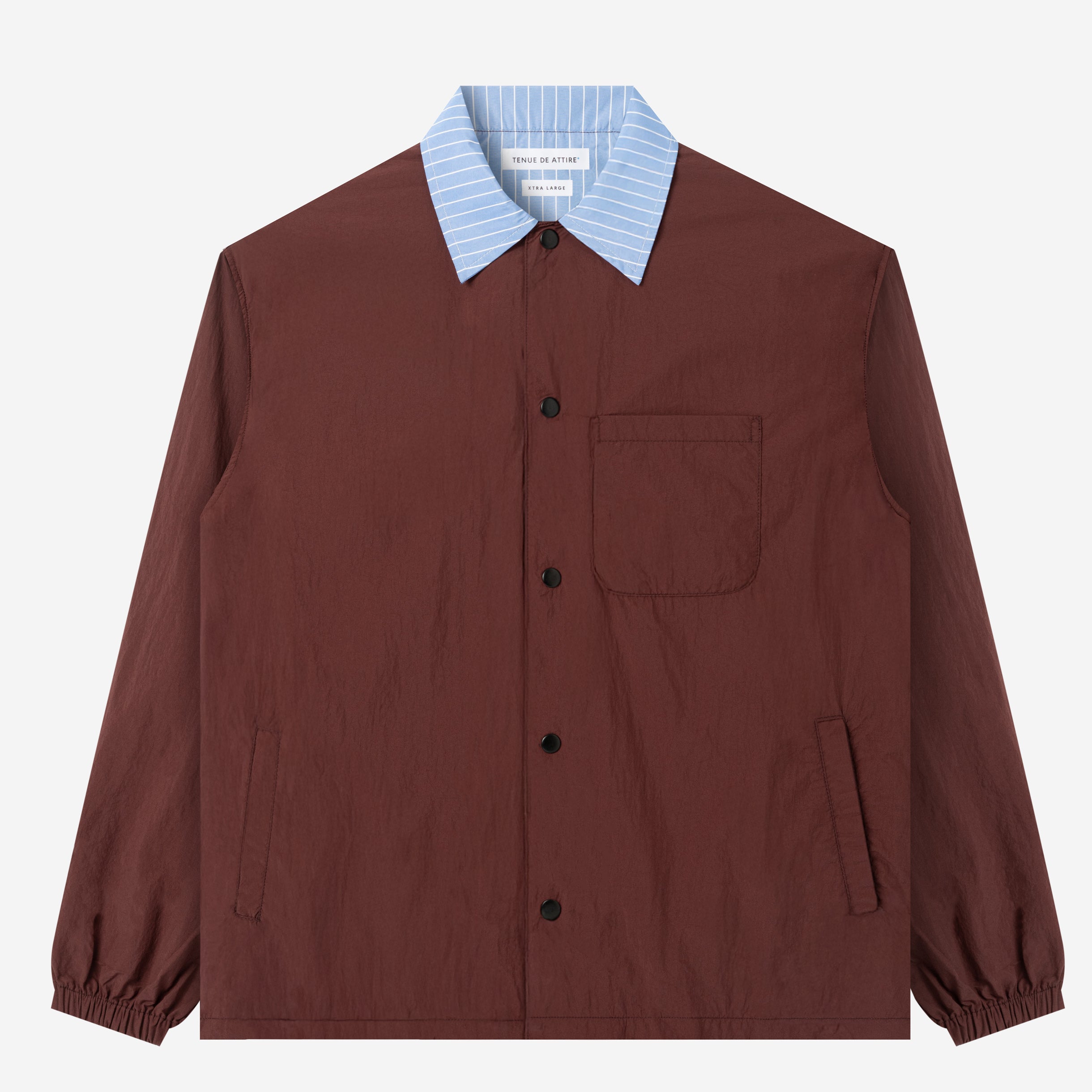 TENUE Coach Jacket Kerah Stripes - Maroon - Everyday