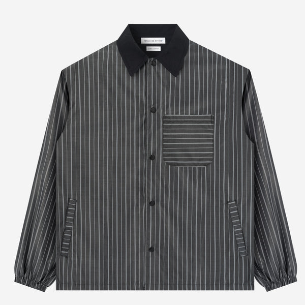 TENUE Coach Jacket Stripes Kerah Black - Everyday