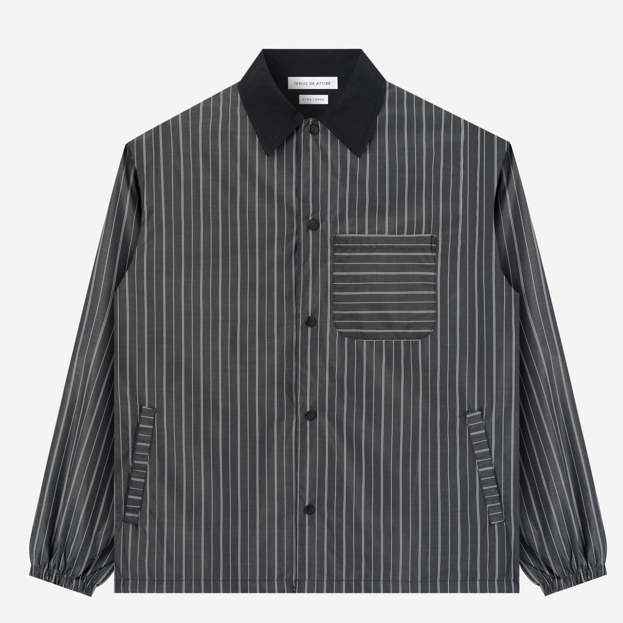 TENUE Coach Jacket Stripes Kerah Black - Everyday