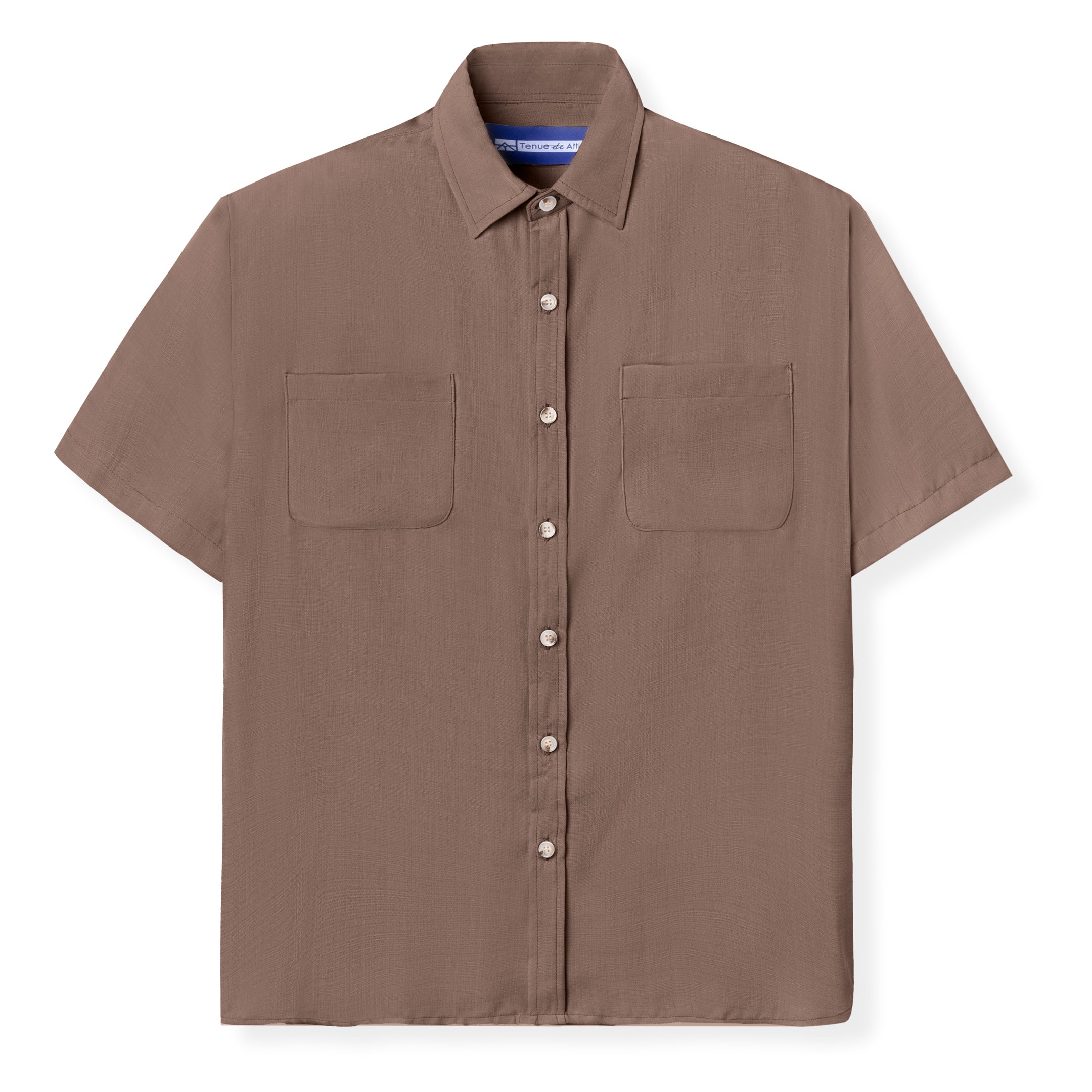 Parisian Linen Short Sleeve Shirt - Brown