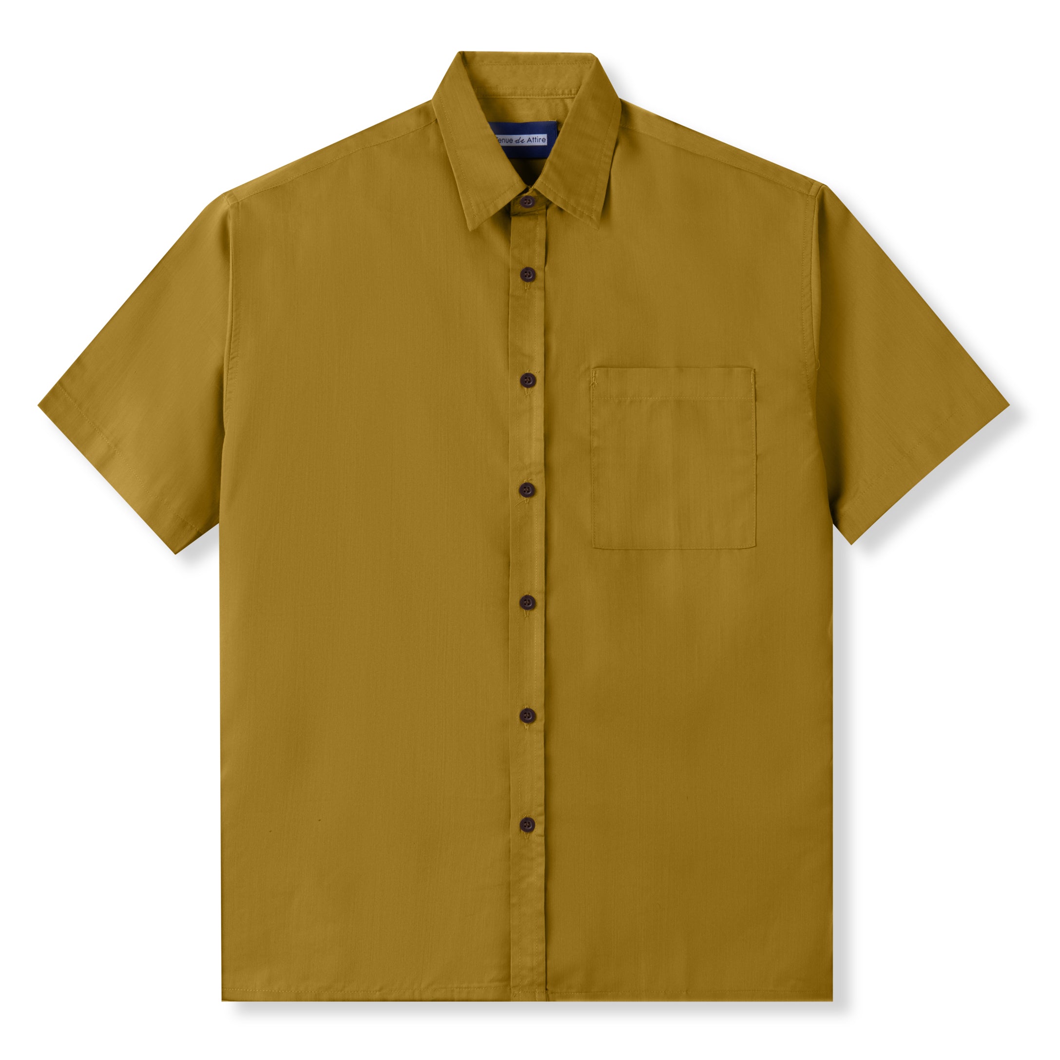 The Prep Shirt Regular - Dark Mustard Brown Button