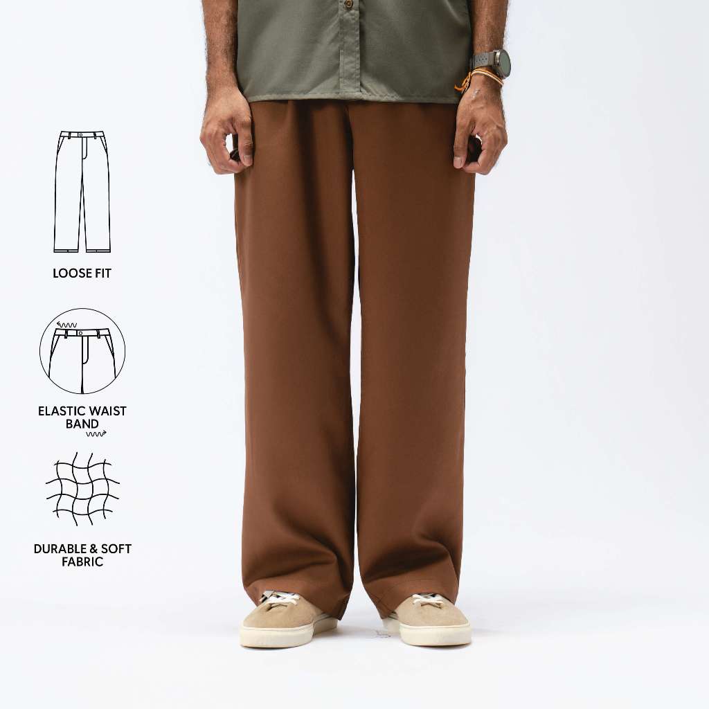 Everyday Loose Fit Pants - Brown