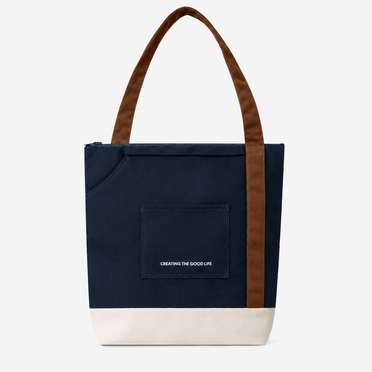 The Good Life Totebag Signature - Navy Brown