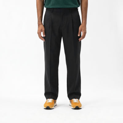 Pleated Tapered Pants - Black