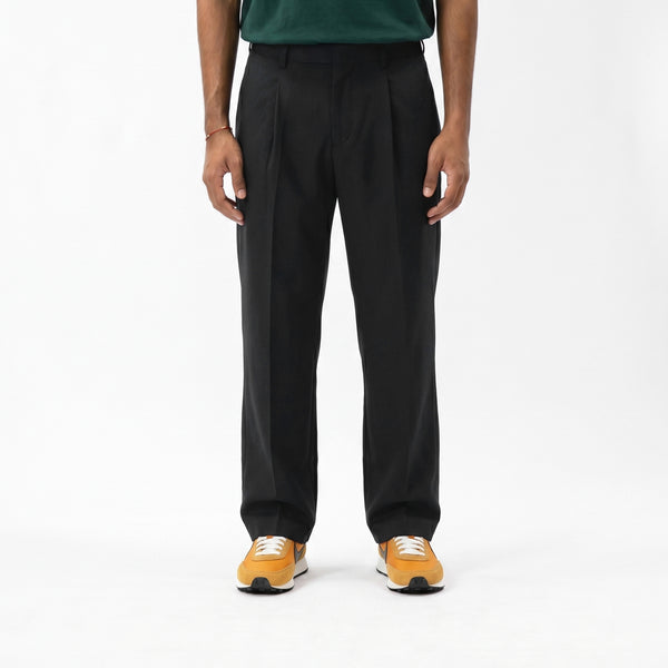 Pleated Tapered Pants - Black
