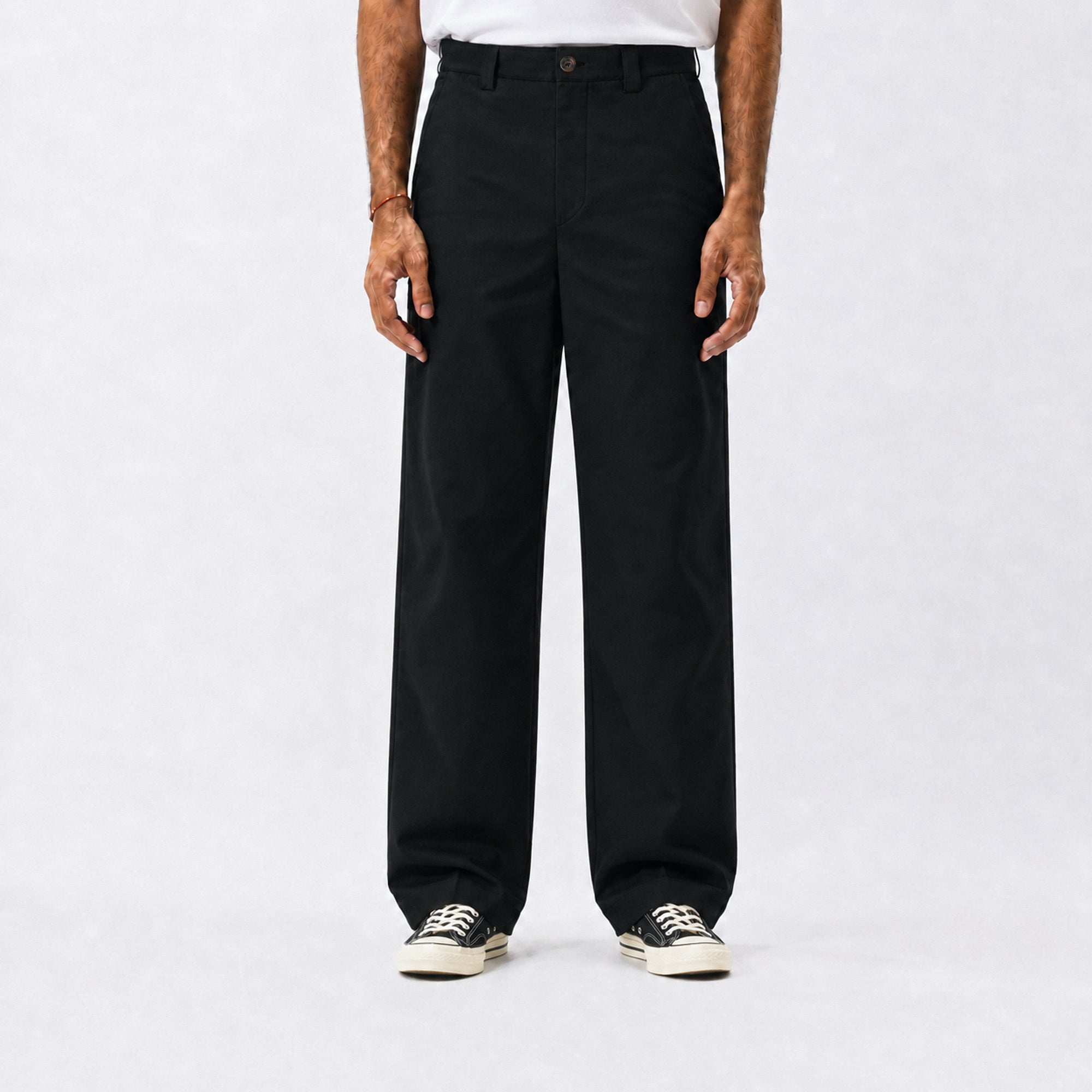 Twill Straight Leg Workpants - Black