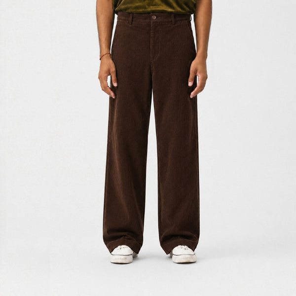 Corduroy Wide Pants - Dark Brown