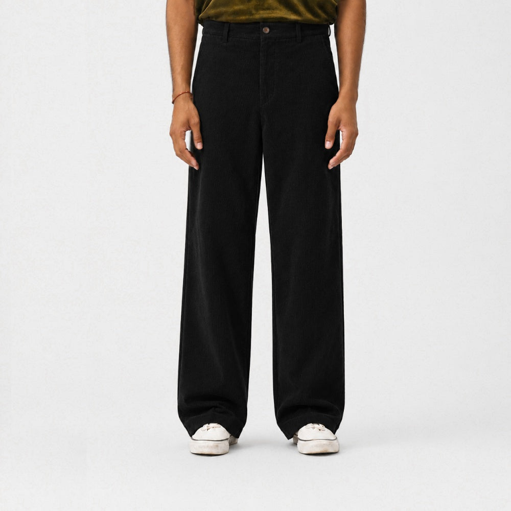 Corduroy Wide Pants - Black