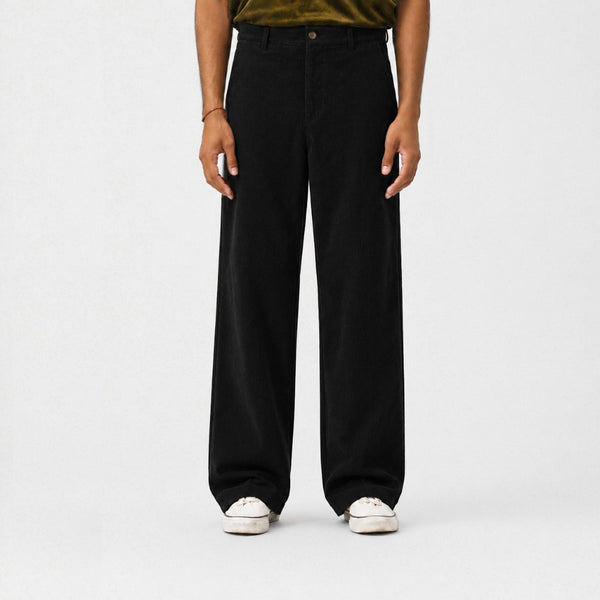 Corduroy Wide Pants - Black