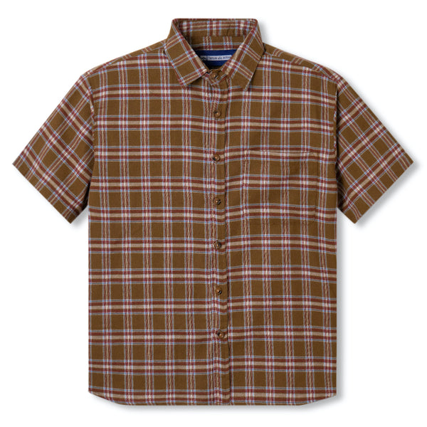 Everyday Flannel Short Sleeve - Olive Red