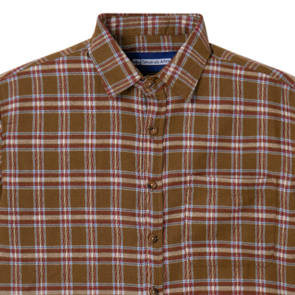 Everyday Flannel Short Sleeve - Olive Red