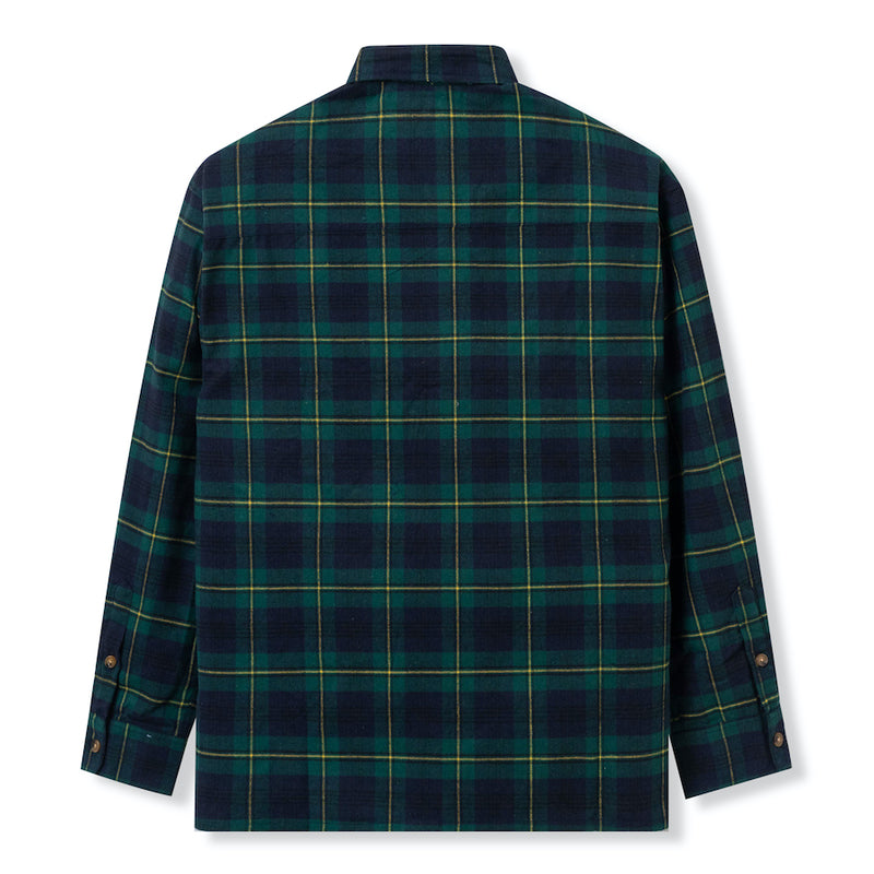 Everyday Flannel Long Sleeve - Green Yellow Line
