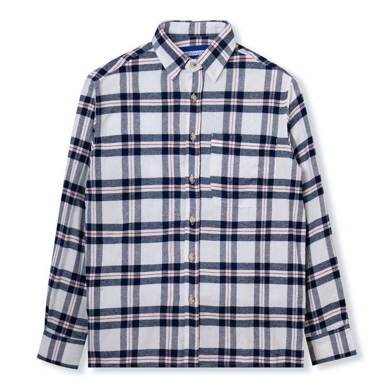 Everyday Flannel Long Sleeve - White Navy