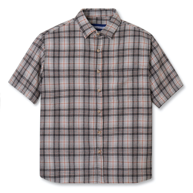 Everyday Flannel Short Sleeve - Grey Lines