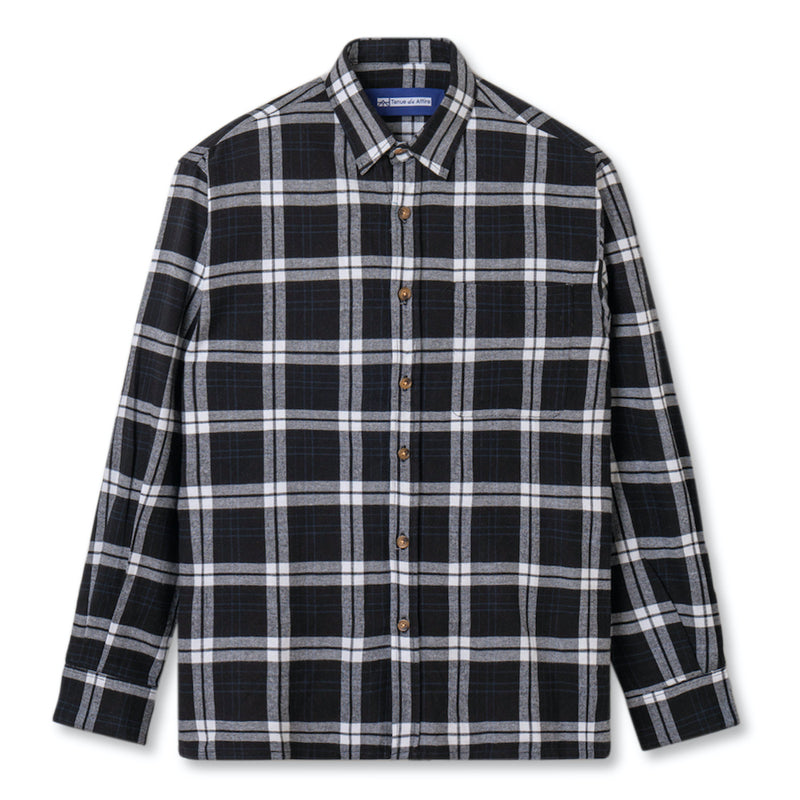 Everyday Flannel Long Sleeve - Black White Line
