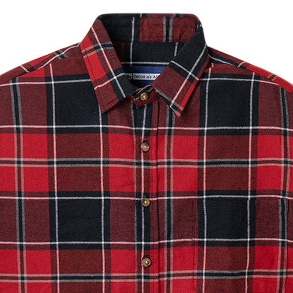 Everyday Flannel Short Sleeve - Red Black