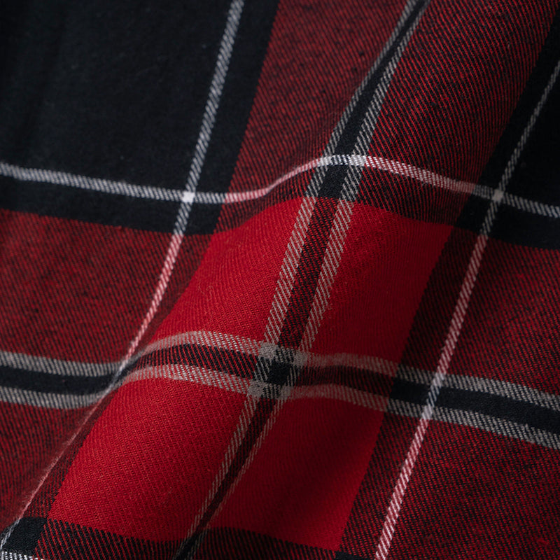 Everyday Flannel Short Sleeve - Red Black