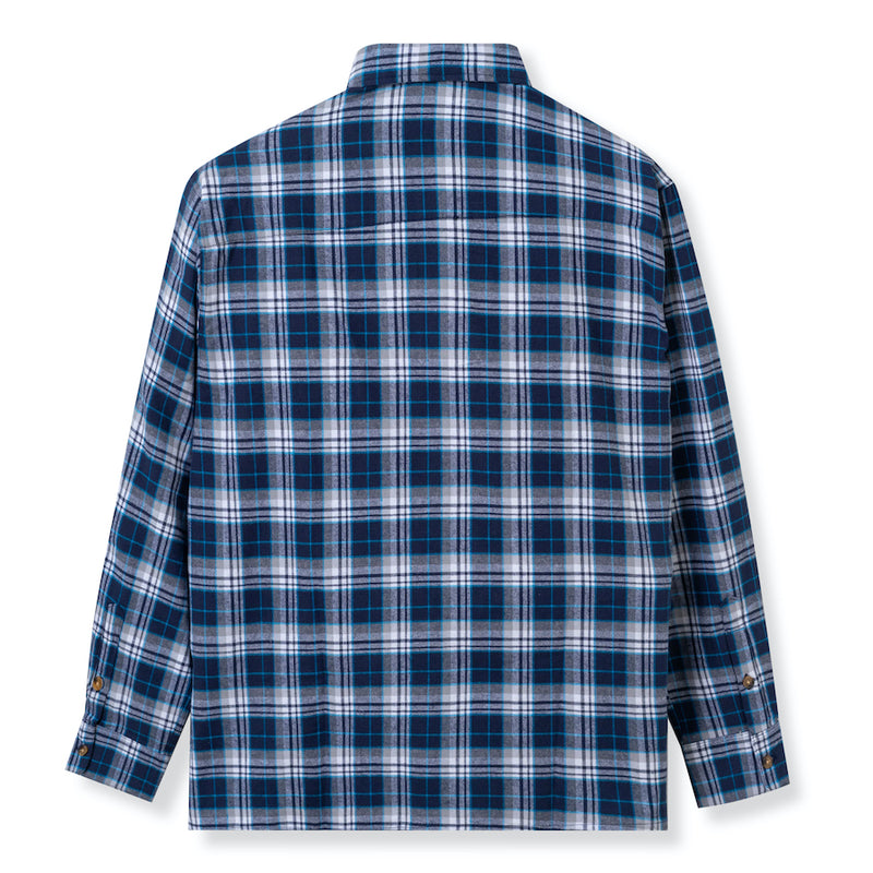 Everyday Flannel Long Sleeve - Navy Blue Line