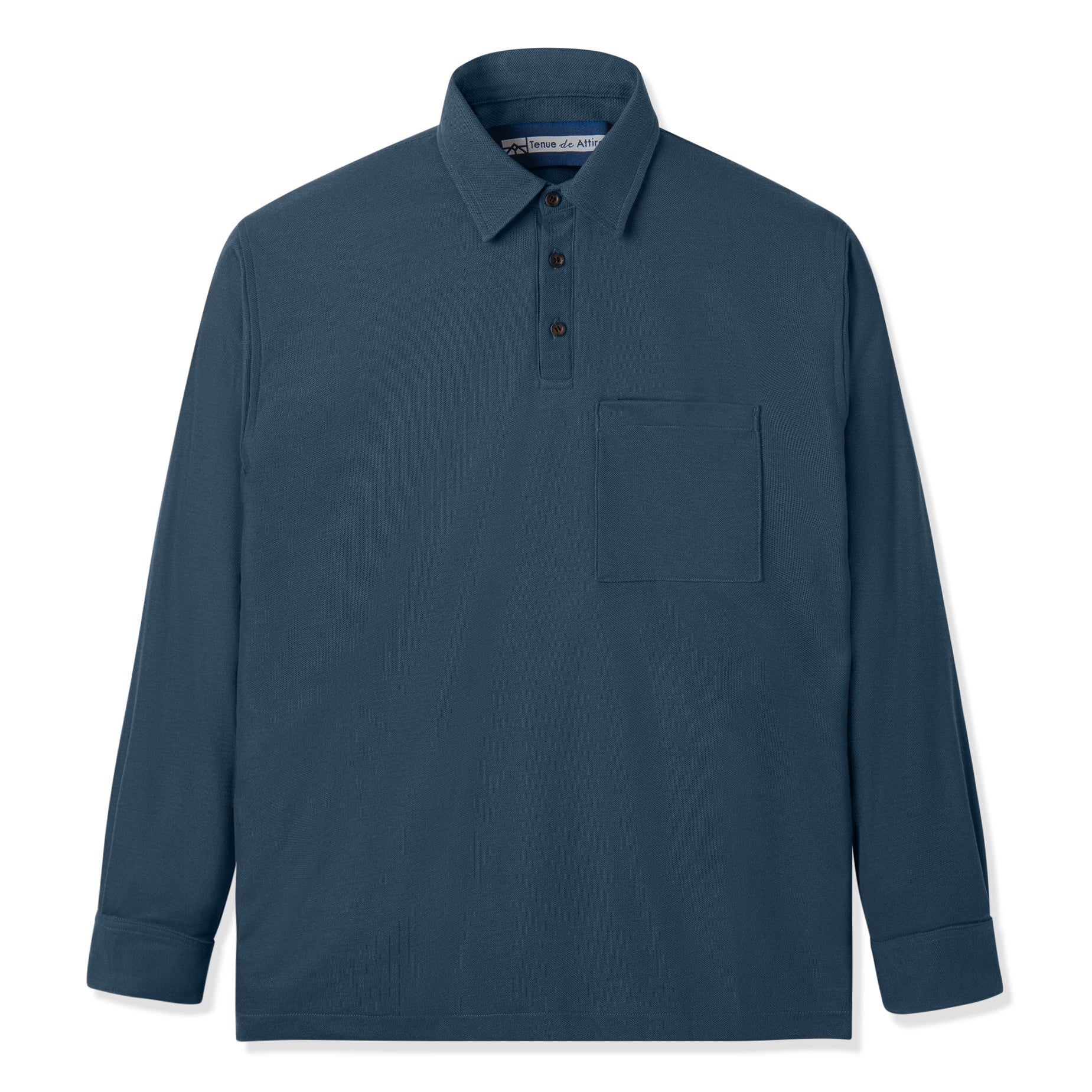 Kemeja Polo Tenue de Attire - Parisian Polo Long Sleeve - Blue