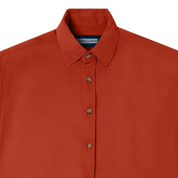French Ivy Crinkle Short Sleeve - Brick