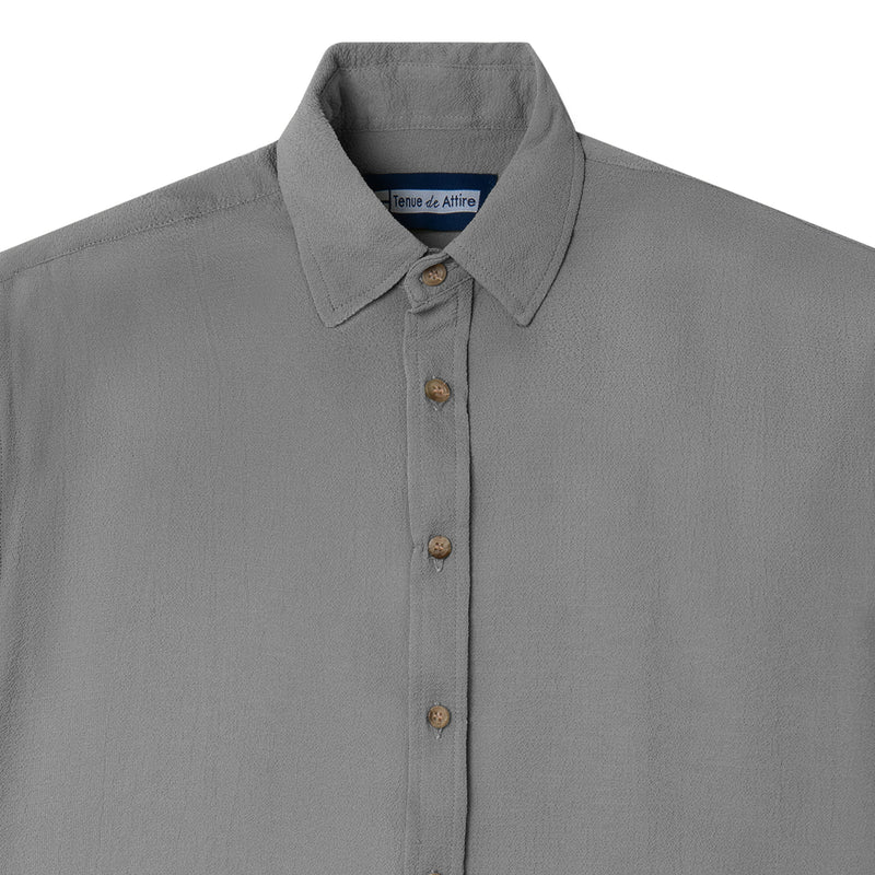 French Ivy Crinkle Short Sleeve - Soft Grey