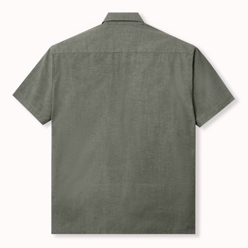 Parisian Oxford Short Sleeve Shirt - Dark Green