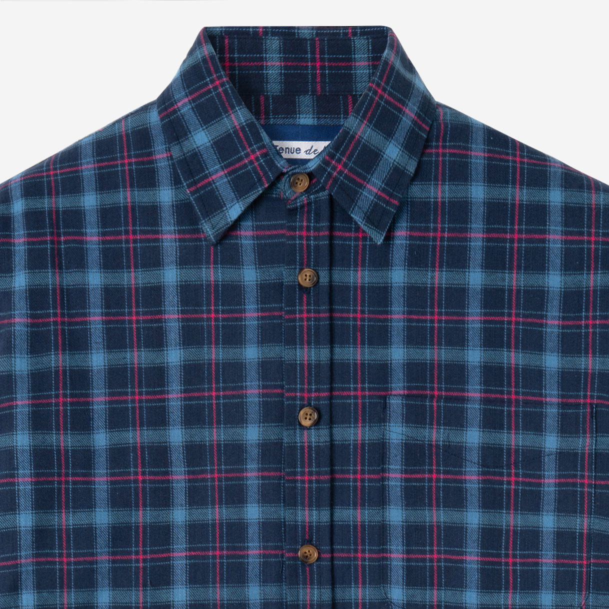 Day to Day Flannel - Navy Red Line