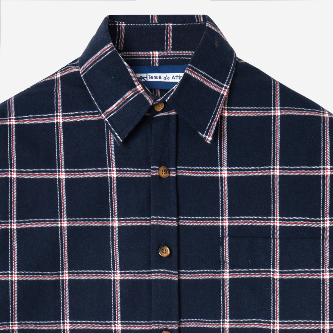 Day to Day Flannel - Navy Red Square