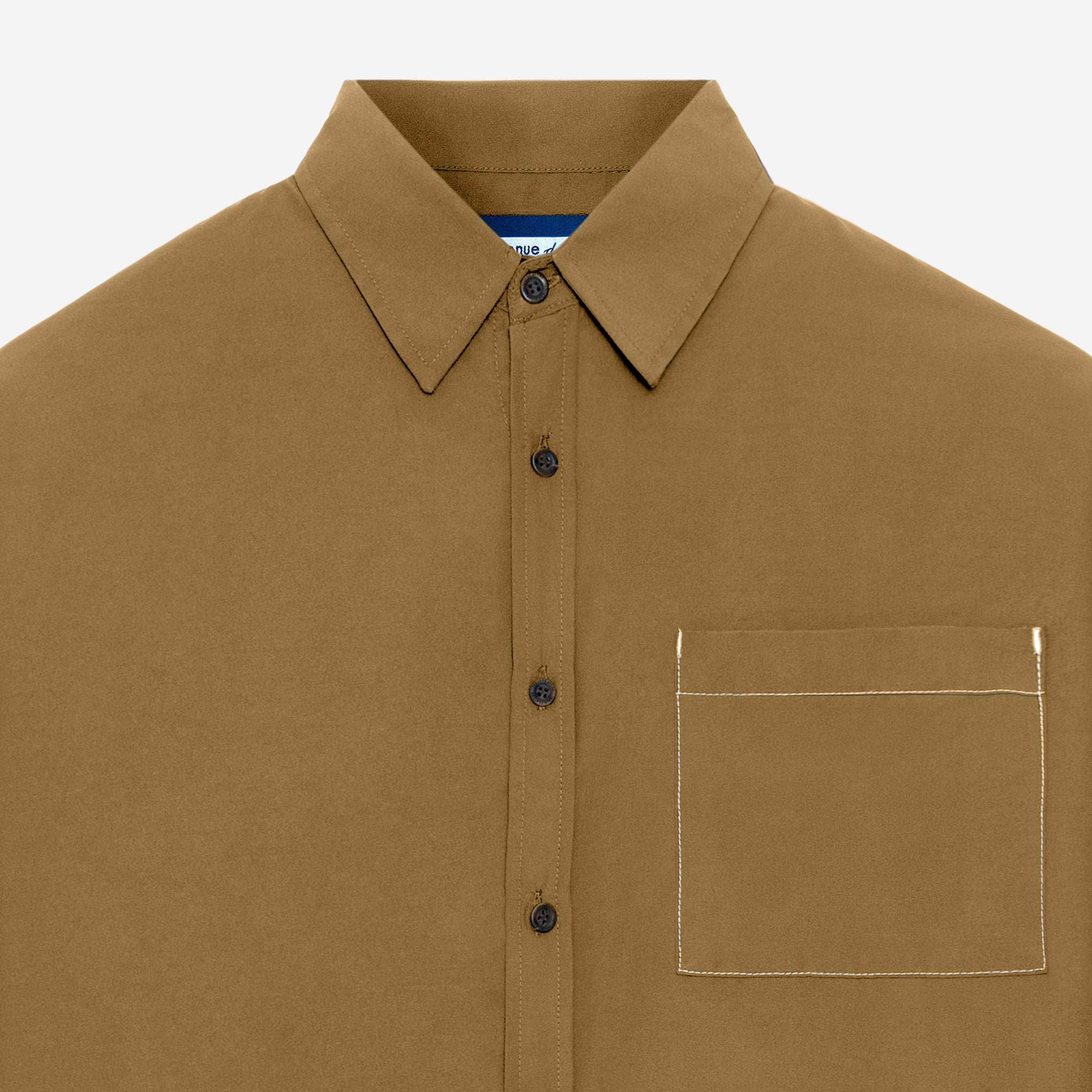 FACTORY SALE - Escargot Long Sleeve Shirt White Stitch - Khaki