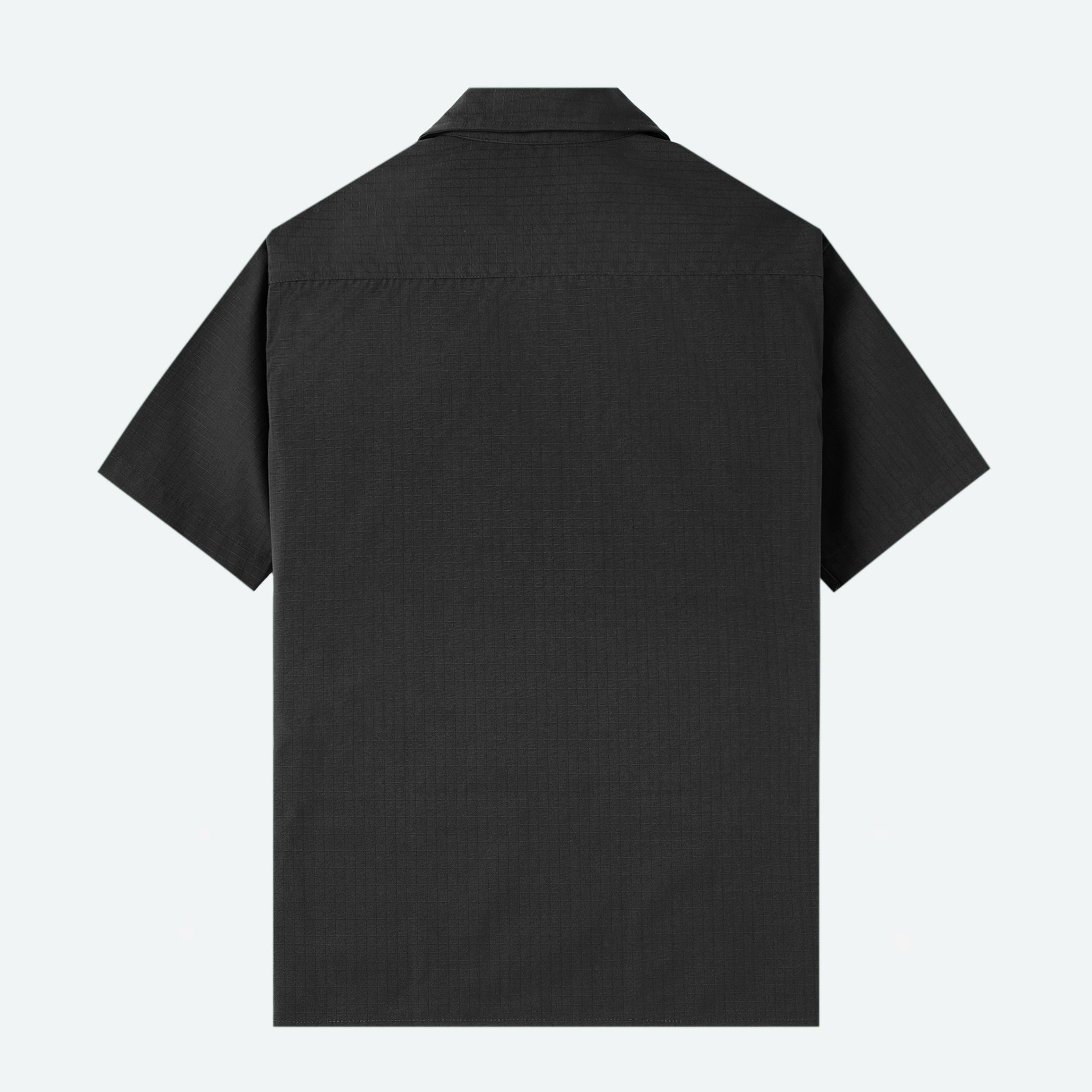 FACTORY SALE - Breakfast Club Short Sleeve Camp Collar Shirt - Black Ripstop