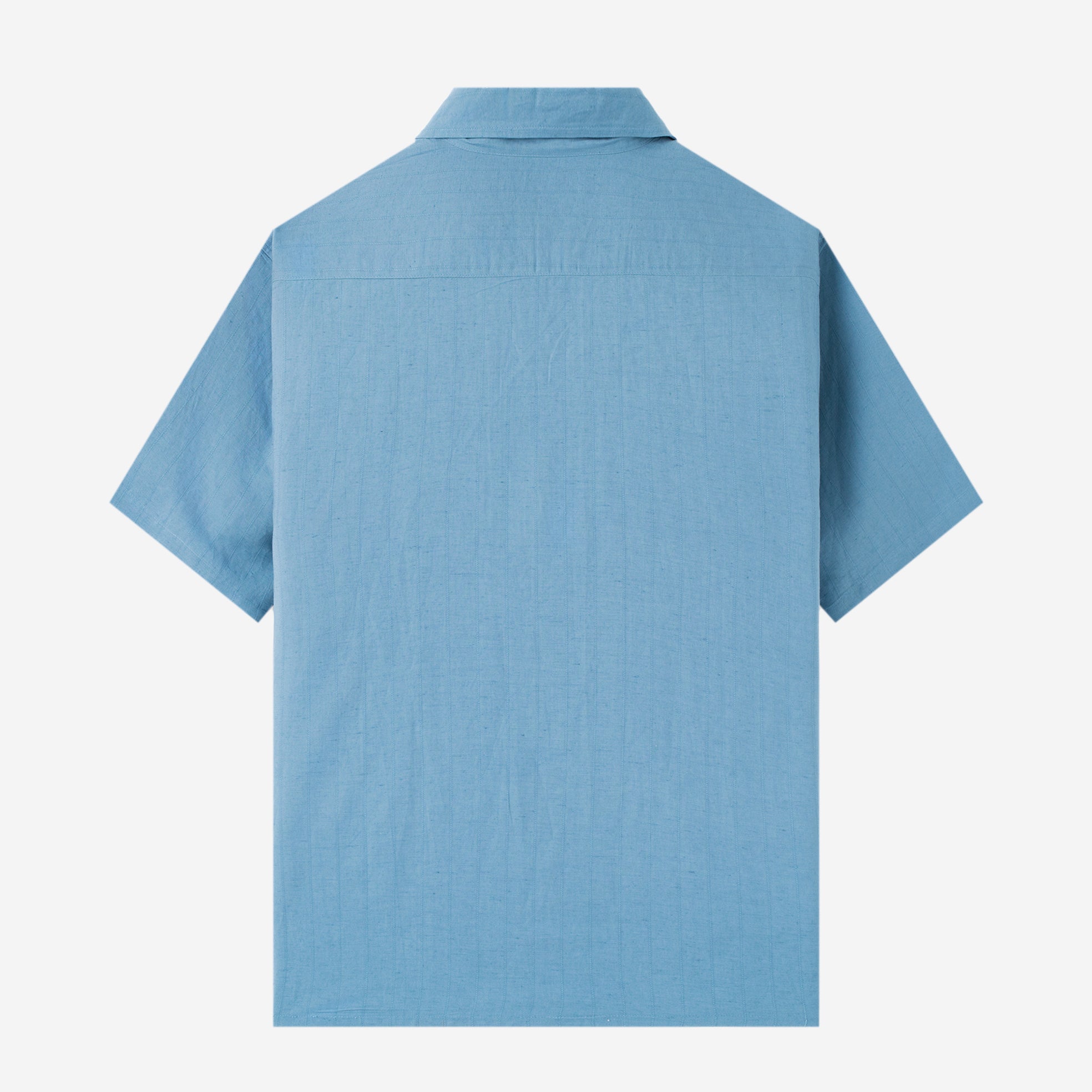 Breakfast Club Short Sleeve Camp Collar Shirt - Blue Stripes