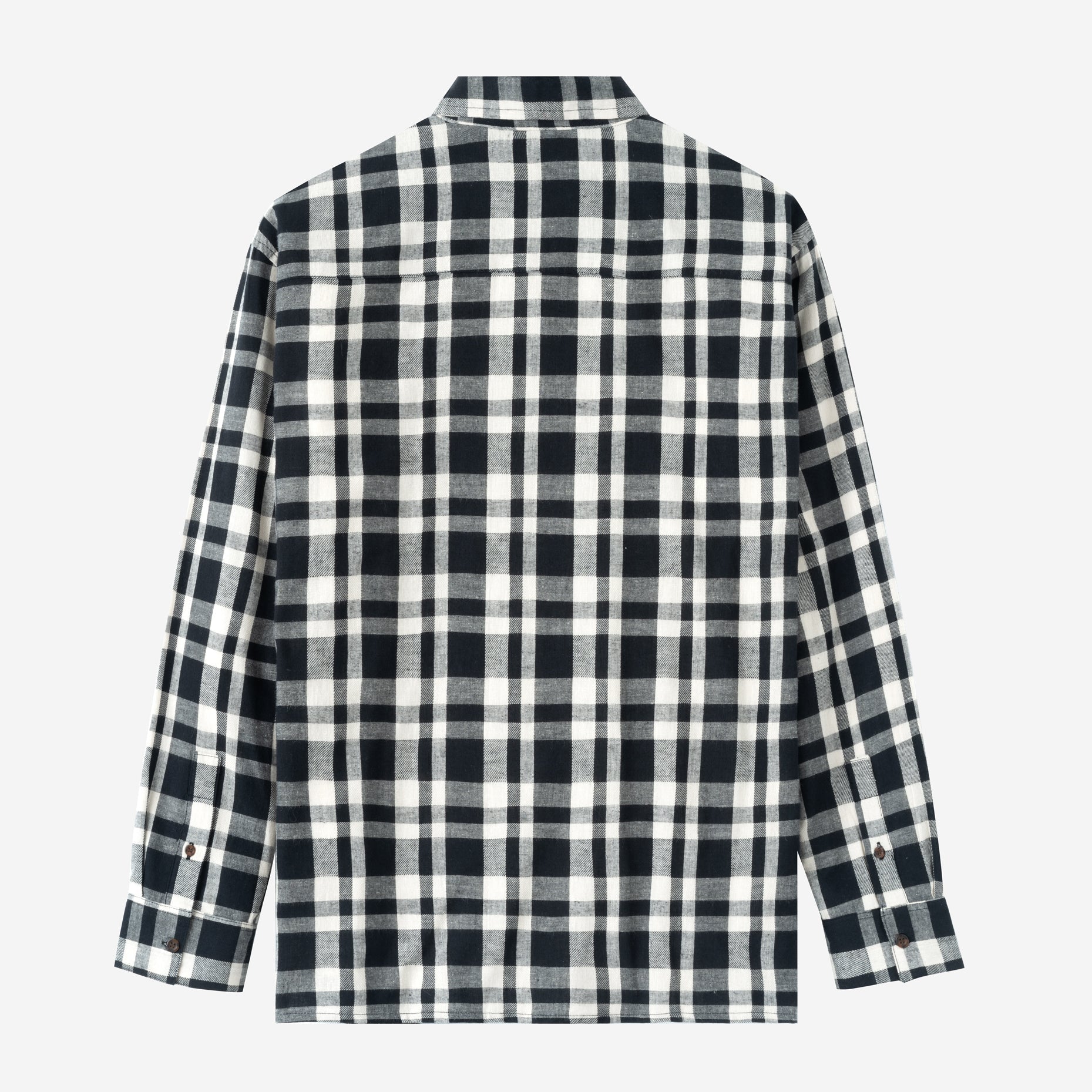 FACTORY SALE - Summer Classic Long Sleeve Shirt - Black White Square