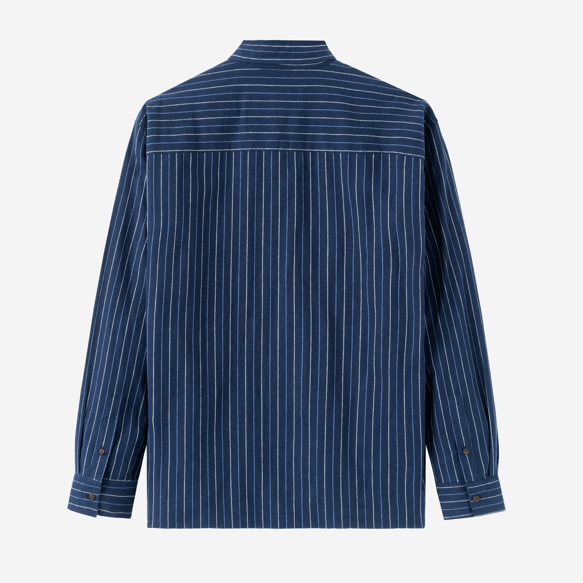 FACTORY SALE - Summer Classic Long Sleeve Shirt - Navy Blue Stripes