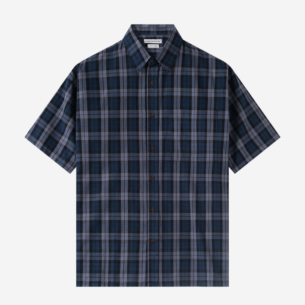 Office Hours Short Sleeve Shirt - Blue Grey