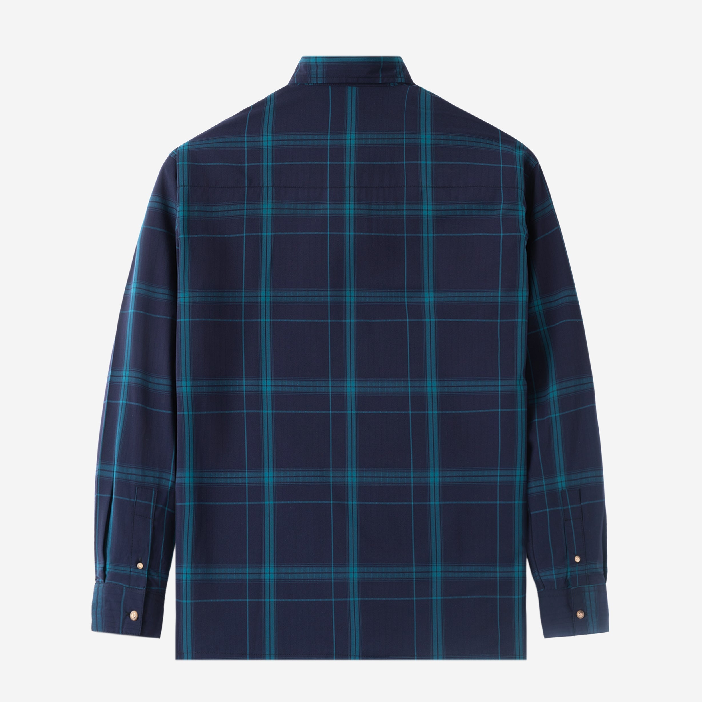 Office Hours Long Sleeve Shirt - Navy Plaid