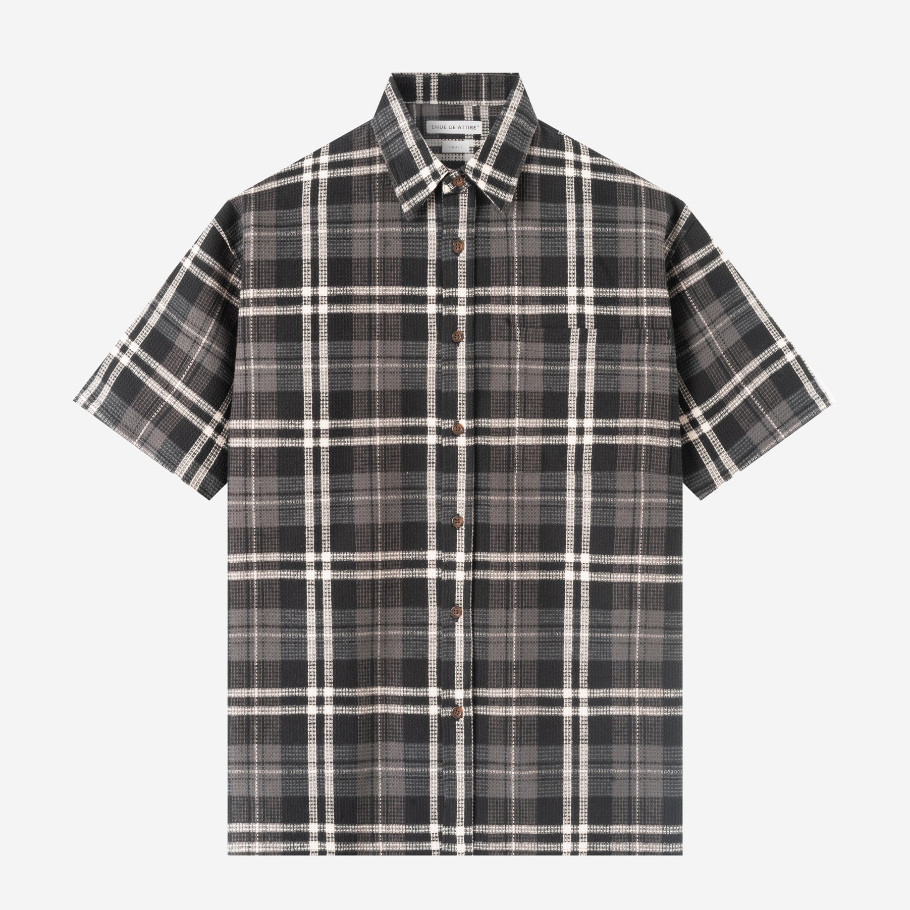 Kemeja Tenue de Attire Day Trip Short Sleeve Shirt Grey Black