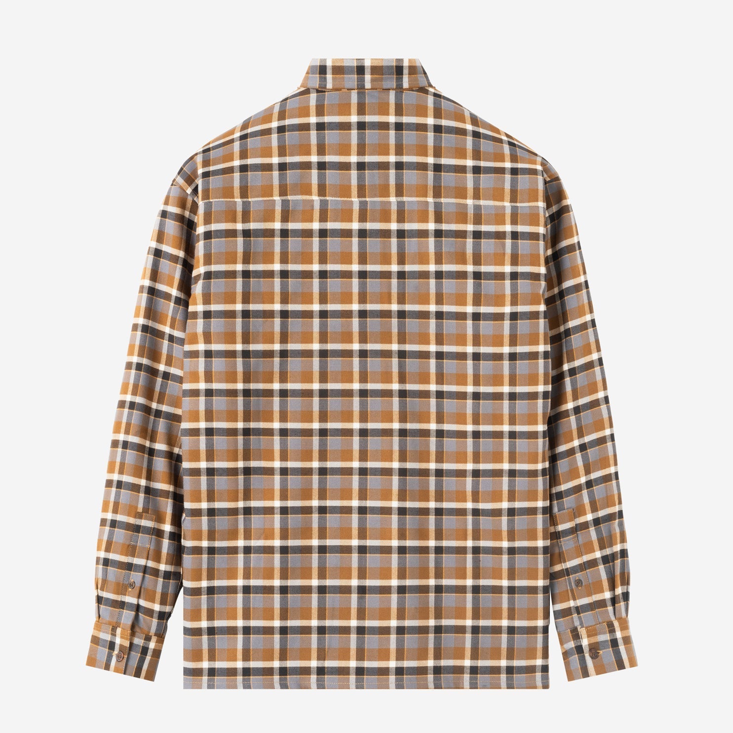 FACTORY SALE - Day Trip Long Sleeve Shirt - Grey Brown Plaid