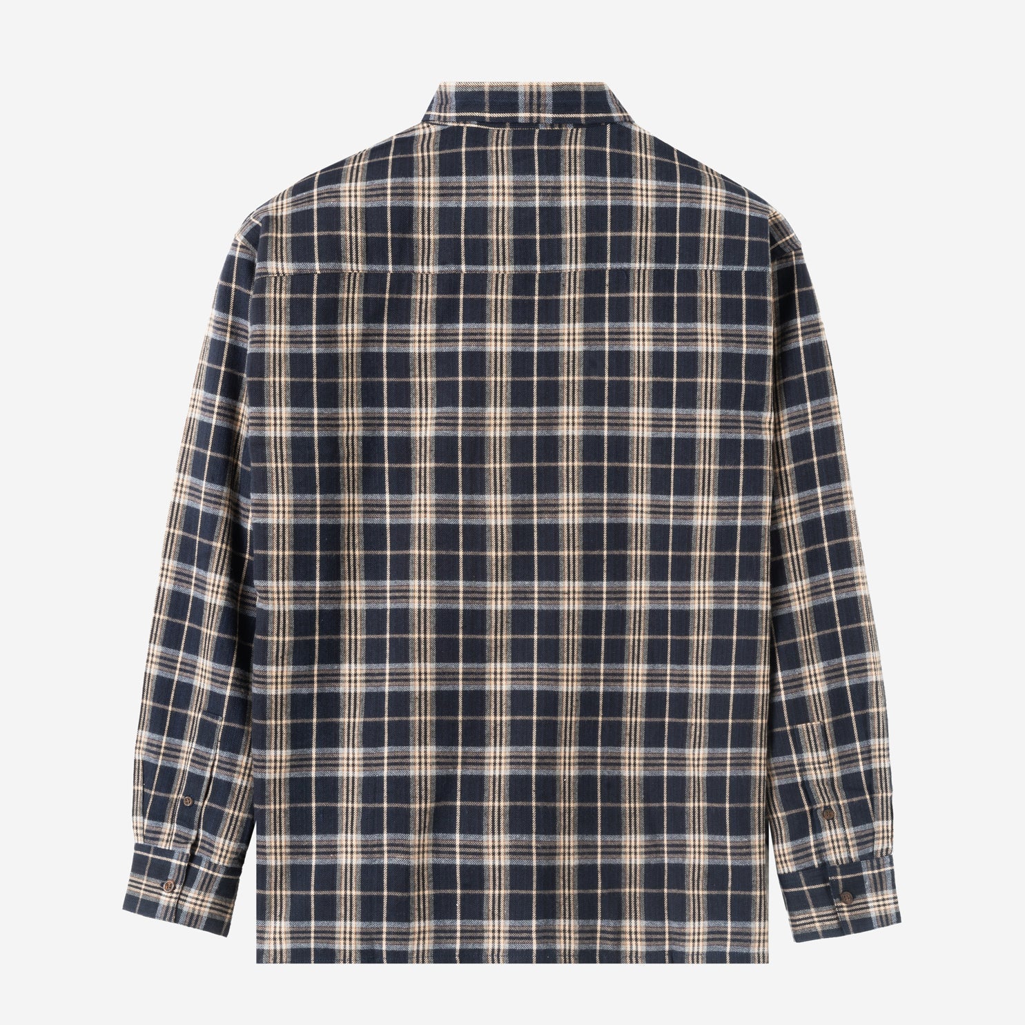 Day Trip Long Sleeve Shirt - Brown Navy Plaid