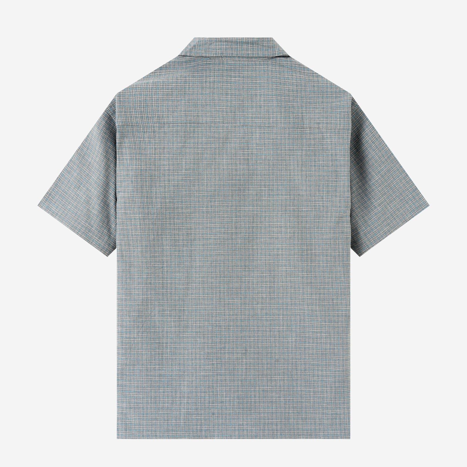 Day Trip Camp Collar Short Sleeve Shirt - Blue Grey Square