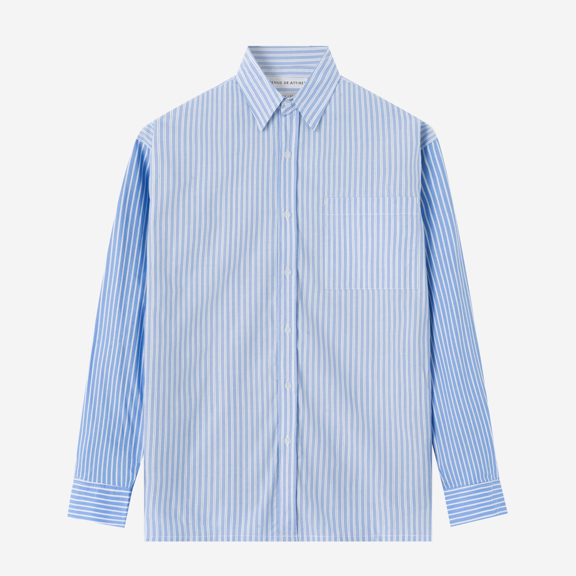 City Long Sleeve Striped Shirt - Patched Blue