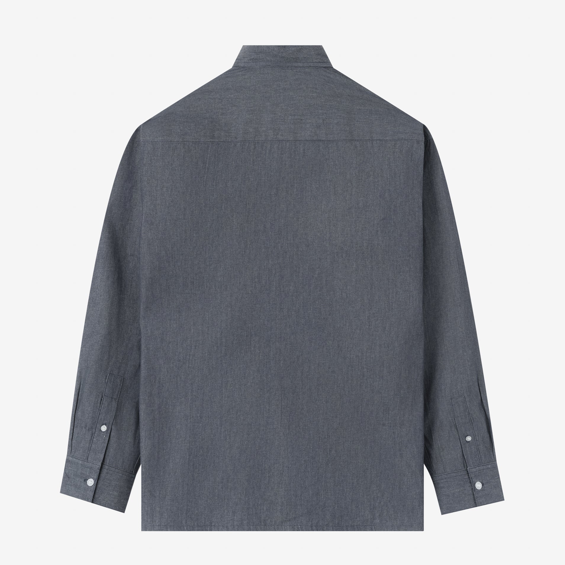 City Long Sleeve 2 Pocket Work Shirt - Grey Blue