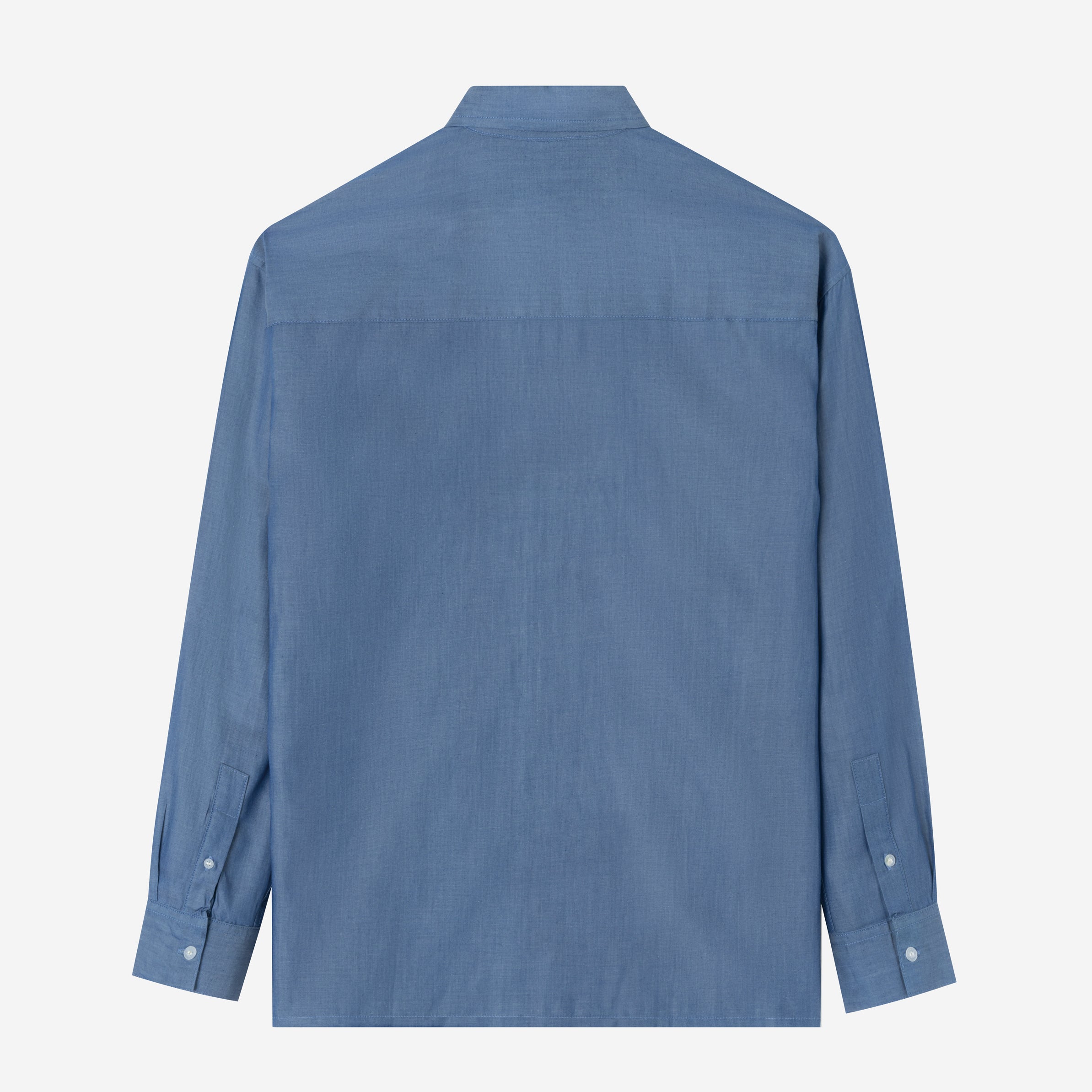 City Long Sleeve 2 Pocket Work Shirt - Stone Blue